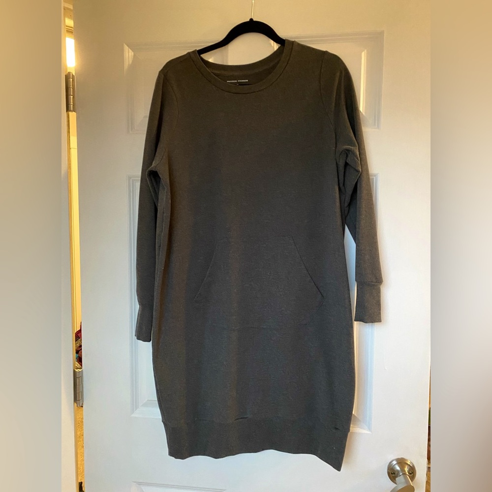 Universal Standard Charcoal Bree Sweatshirt Dress XS (10/12) GUC